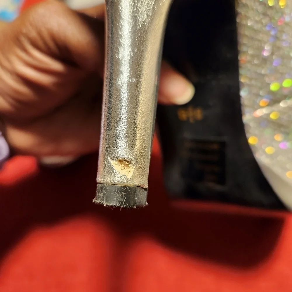 Glitter heels sliver - open toes
